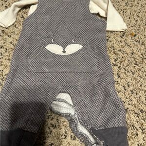 Gray Fox Patterned Kids One Piece Boys- NB Size